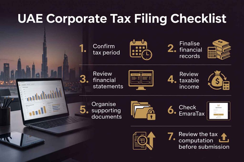 UAE corporate tax filing checklist